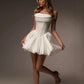 Beautiful Homecoming Dress Strapless Pleated Back to School Outfits Party Dress D7172