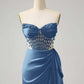 Chic Homecoming Dress Sweetheart Pleaed Beaded Rinestone Back to School Outfits Party Dress  D7401