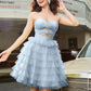 Unique Homecoming Dress Sweetheart Flower Tulle Cascade Back to School Outfits Party Dress D7770