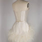 Unique Homecoming Dress Sweetheart Hugging Feather Back to School Outfits Party Dress D7751