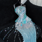 Gorgeous Sparkling Blue Sequin Beaded Mermaid Elegant Chiffon Evening Dress Prom Dresses D1629
