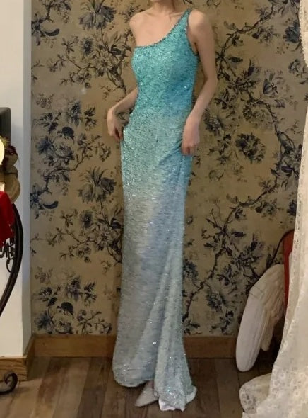 Glänzendes Ballkleid mit herzförmigem Pailletten-Meerjungfrauen-Abendkleid, Galakleid, Geburtstagspartykleid, D3415