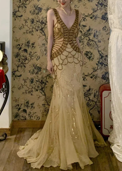 Glänzendes Ballkleid mit herzförmigem Pailletten-Meerjungfrauen-Abendkleid, Galakleid, Geburtstagspartykleid, D3415