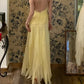 Beauty Prom Dress Light Yellow Spaghetti Straps Pleated Tulle Gala Dress Cocktail Dress Evening Dress  D4584