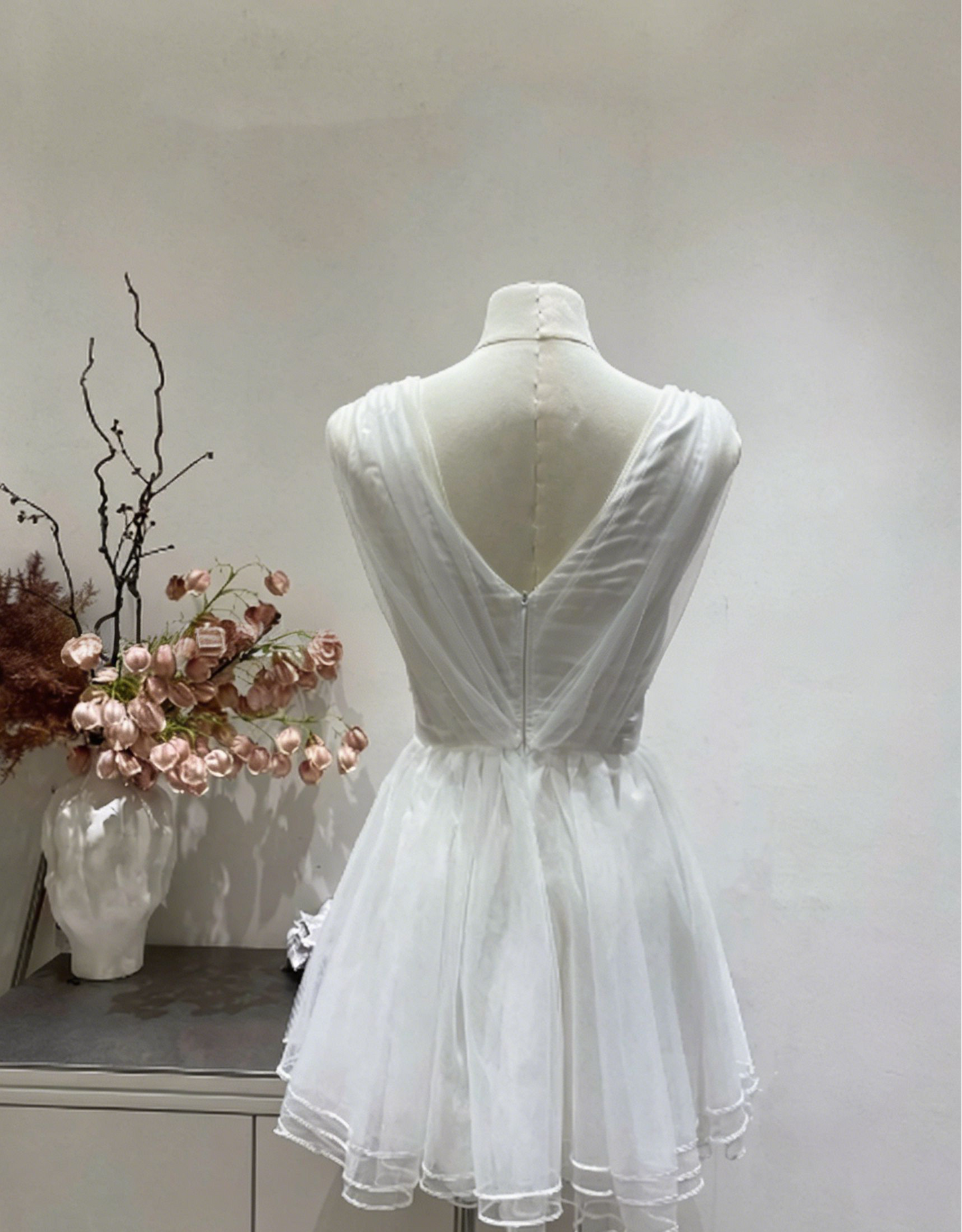 Elegant Homecoming Dress  V Neck Bowknot Back to School Outfits Party Dress  D6576