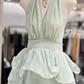 Stunning Homecoming Dress Halter Cascade Back to School Outfits Party Dress  D6575