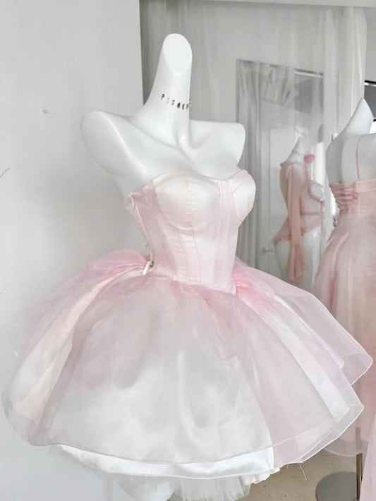 Beautiful Homecoming Dress Sweetheart Pleated Tulle Back to School Outfits Party Dress D7287