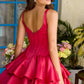 Stunning Homecoming Dress Square Flower Casacde A-Line Back to School Outfits Party Dress D7914