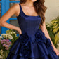 Stunning Homecoming Dress Square Flower Casacde A-Line Back to School Outfits Party Dress D7914