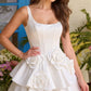 Stunning Homecoming Dress Square Flower Casacde A-Line Back to School Outfits Party Dress D7914