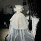 New Homecoming Dress Off the Shoulder Tulle Sequins Bead Applique Hi-Lo Pearl Rinestone Ball Gown Back to School Outfits Party Dress Birthday Dress Wedding Dress D7551