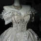New Homecoming Dress Off the Shoulder Tulle Sequins Bead Applique Hi-Lo Pearl Rinestone Ball Gown Back to School Outfits Party Dress Birthday Dress Wedding Dress D7551