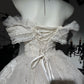 New Homecoming Dress Off the Shoulder Tulle Sequins Bead Applique Hi-Lo Pearl Rinestone Ball Gown Back to School Outfits Party Dress Birthday Dress Wedding Dress D7551