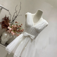 Elegant Homecoming Dress  V Neck Bowknot Back to School Outfits Party Dress  D6576