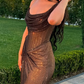 Gorgeous One Shoulder Mermaid Long Formal Party Dress with Split MD7461