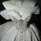 New Homecoming Dress Off the Shoulder Tulle Sequins Bead Applique Hi-Lo Pearl Rinestone Ball Gown Back to School Outfits Party Dress Birthday Dress Wedding Dress D7552