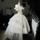 New Homecoming Dress Off the Shoulder Tulle Sequins Bead Applique Hi-Lo Pearl Rinestone Ball Gown Back to School Outfits Party Dress Birthday Dress Wedding Dress D7547