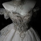 New Homecoming Dress Off the Shoulder Tulle Sequins Bead Applique Hi-Lo Pearl Rinestone Ball Gown Back to School Outfits Party Dress Birthday Dress Wedding Dress D7547