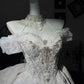 New Homecoming Dress Off the Shoulder Tulle Sequins Bead Applique Hi-Lo Pearl Rinestone Ball Gown Back to School Outfits Party Dress Birthday Dress Wedding Dress D7552