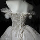 New Homecoming Dress Off the Shoulder Tulle Sequins Bead Applique Hi-Lo Pearl Rinestone Ball Gown Back to School Outfits Party Dress Birthday Dress Wedding Dress D7547