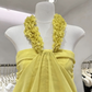 Pretty Homecoming Dress  Halter Pleated Back to School Outfits Party Dress  D6577