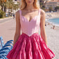 Unique Homecoming Dress Spaghetti Strap V Neck Two Pieces Back to School Outfits Party Dress D7812