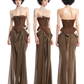 Fashion Strapless Patchwork Butterflies Design A-line Women Party Dress, D1408