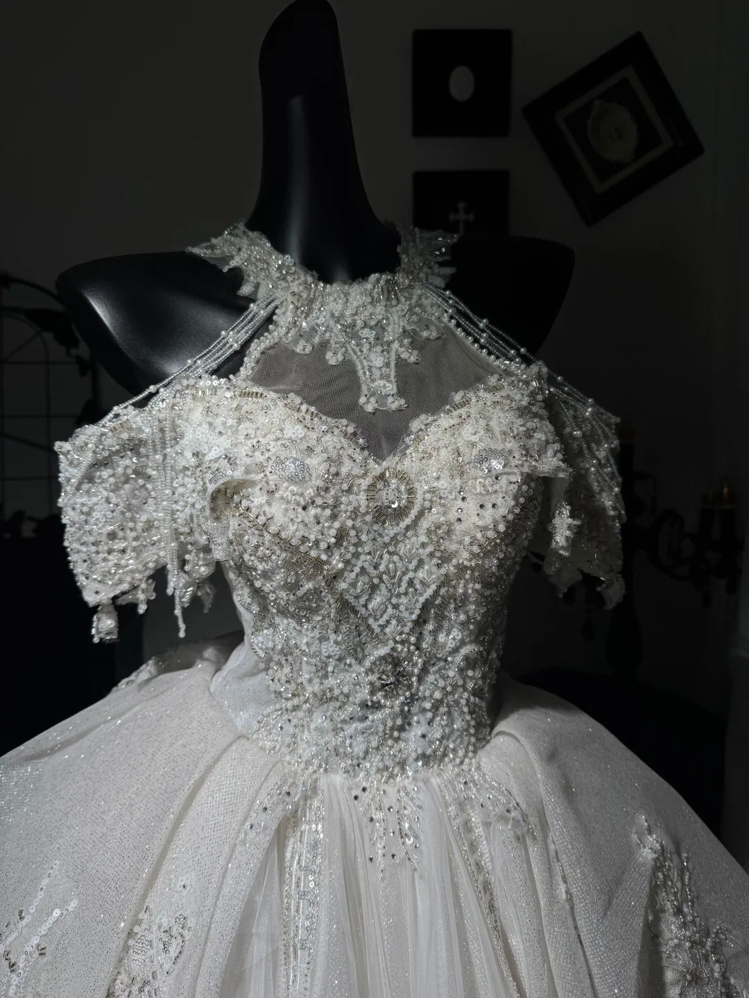 New Homecoming Dress Halter Cascade Lace Tulle Bead Sequins Back to School Outfits Party Dress Birthday Dress D7576