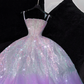 Gorgeous Purple Shiny Sequin Princess Dress Elegant A-Line Floor-length Evening Dress Prom Dresses D1661