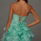 Unique Homecoming Dress Strapless Bowknot Cascade Tulle Back to School Outfits Party Dress  D7732