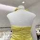 Pretty Homecoming Dress  Halter Pleated Back to School Outfits Party Dress  D6577