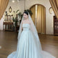 Minimalist Wedding Dress Strapless Pleated Wedding Dress   D4605