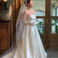 Minimalist Wedding Dress Strapless Pleated Wedding Dress   D4605