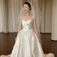 New Arrival Wedding Dress Satin Sweetheart Floral Pleated Wedding Dress   D4616