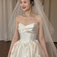 New Arrival Wedding Dress Satin Sweetheart Floral Pleated Wedding Dress   D4616