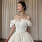 Newest Wedding Dress Off Shoulder Pleated Wedding Dress   D4617