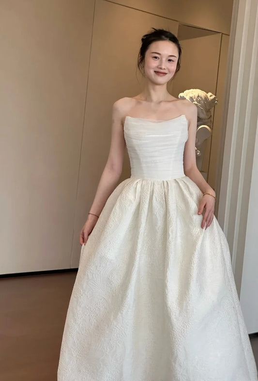 Beauty Wedding Dress Strapless Pleated Wedding Dress   D4618