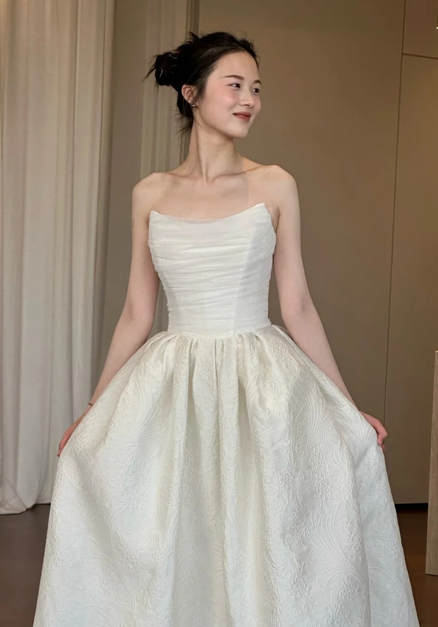Beauty Wedding Dress Strapless Pleated Wedding Dress   D4618