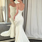 Minimlaist Wedding Dress Strapless Pleated Mermaid Wedding Dress   D4625