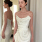 Minimlaist Wedding Dress Strapless Pleated Mermaid Wedding Dress   D4625
