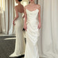 Minimlaist Wedding Dress Strapless Pleated Mermaid Wedding Dress   D4625