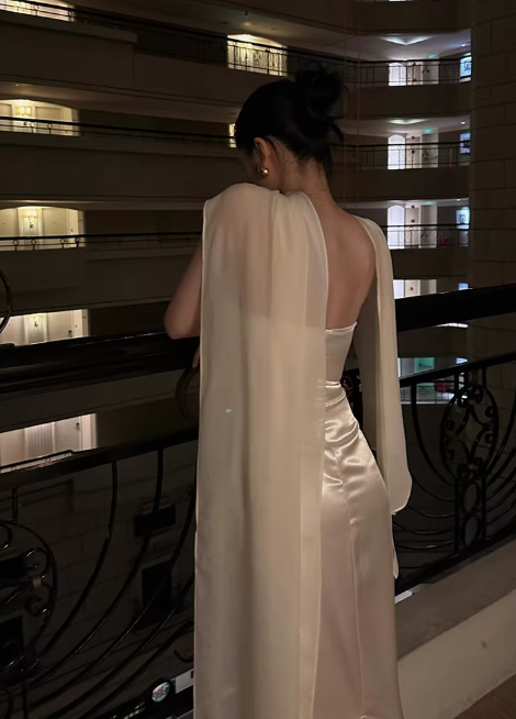 Minimalist Prom Dress Strapless Gala Dress Long Evening Dress Formal Dress   D4626