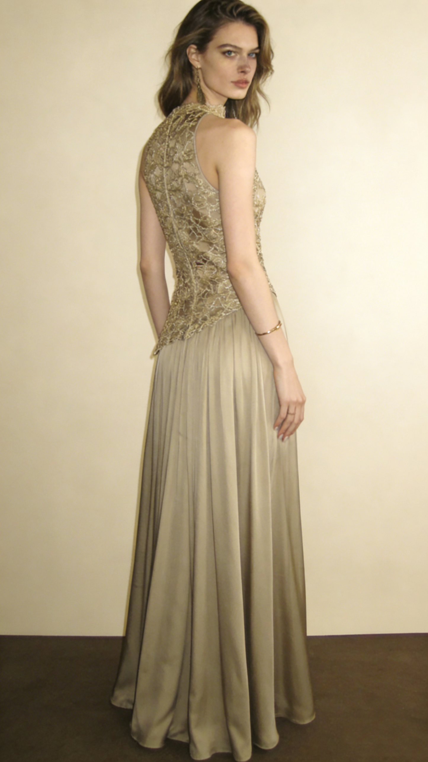 Charming Prom Dress A Line High-collar Pleated Cocktail Dress Evening Dress Wedding Guest Dress      D4645