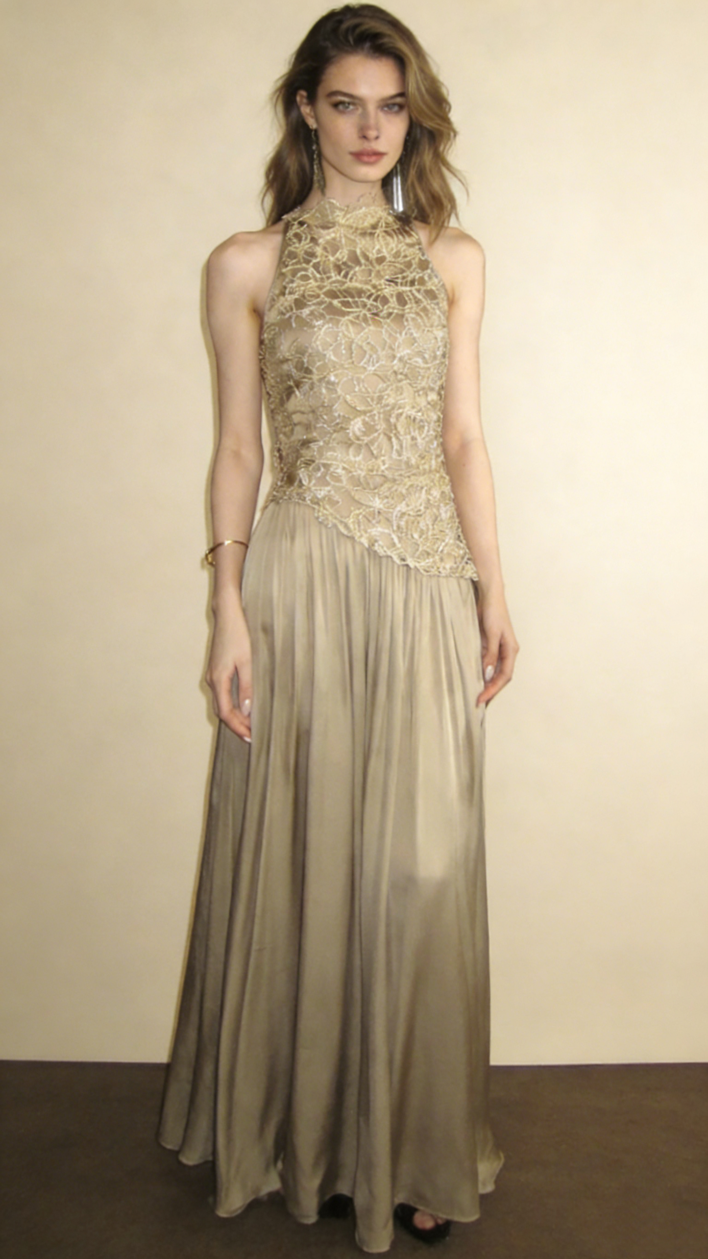 Charming Prom Dress A Line High-collar Pleated Cocktail Dress Evening Dress Wedding Guest Dress      D4645