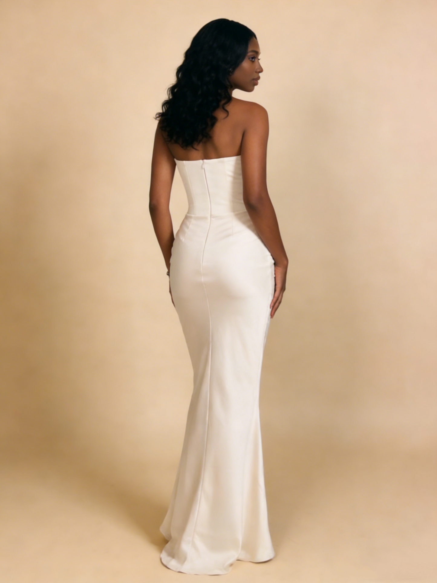 Fashion Prom Dress Strapless Mermaid Cocktail Dress Evening Dress Wedding Guest Dress      D4646