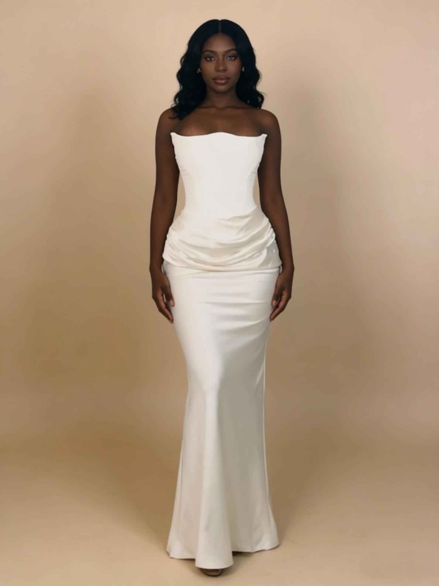 Fashion Prom Dress Strapless Mermaid Cocktail Dress Evening Dress Wedding Guest Dress      D4646