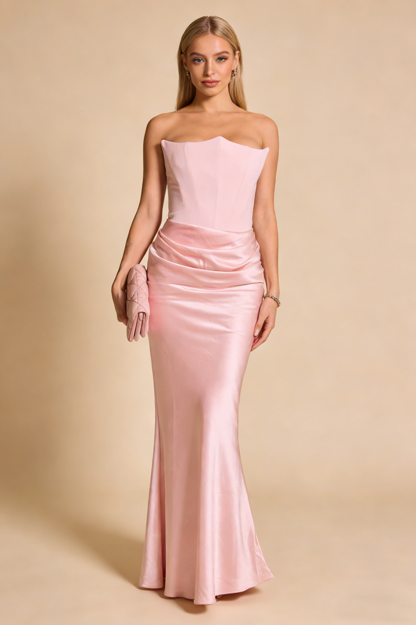 Fashion Prom Dress Strapless Mermaid Cocktail Dress Evening Dress Wedding Guest Dress      D4646