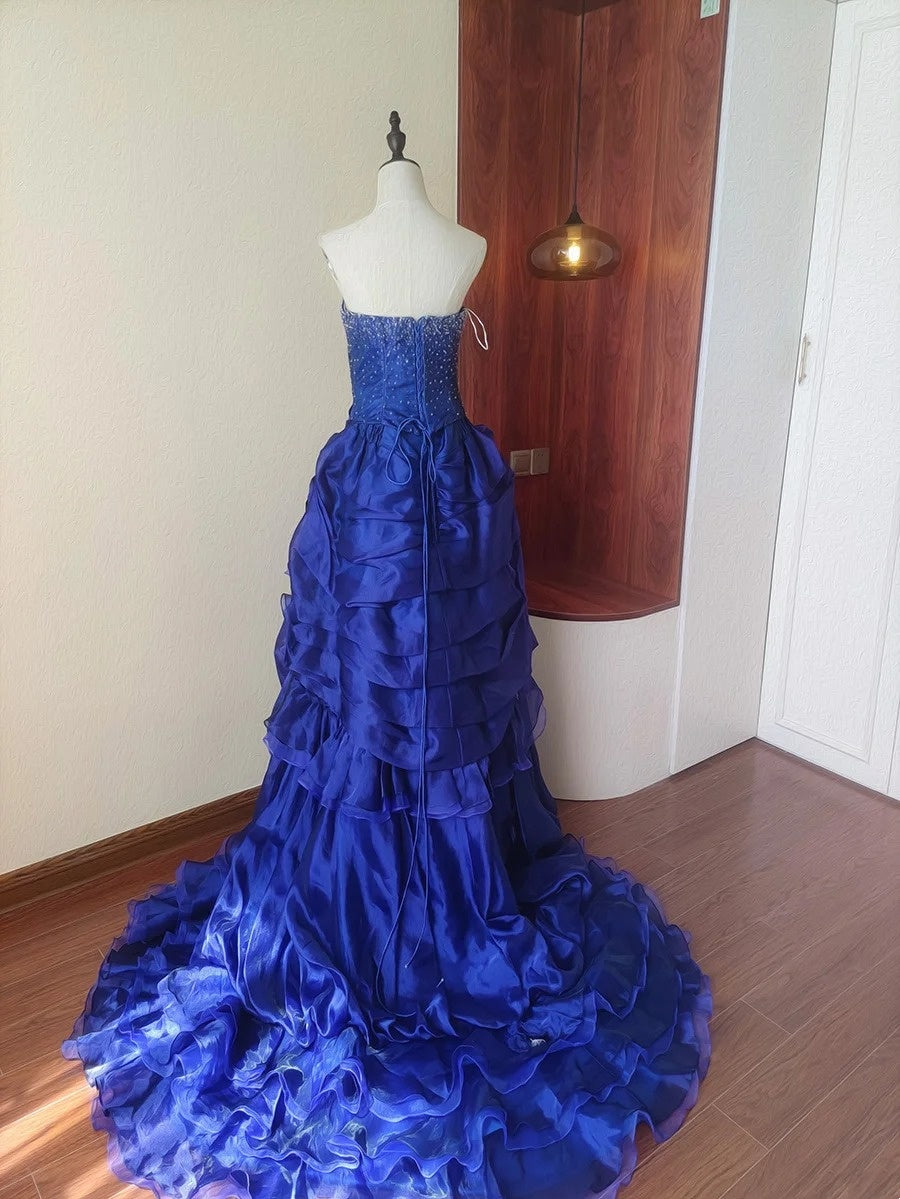 Glänzendes Ballkleid mit herzförmigem Pailletten-Meerjungfrauen-Abendkleid, Galakleid, Geburtstagspartykleid, D3415