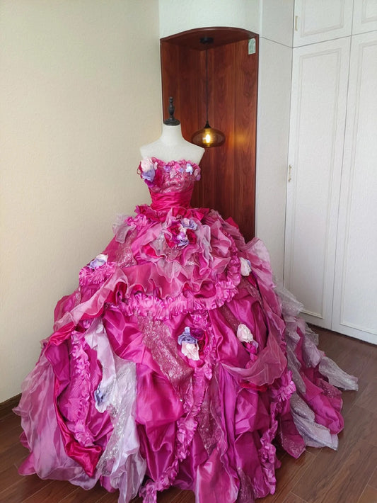 Glänzendes Ballkleid mit herzförmigem Pailletten-Meerjungfrauen-Abendkleid, Galakleid, Geburtstagspartykleid, D3415