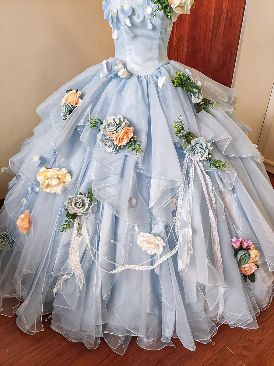 Charming Prom Dress Spaghetti Straps Pleated Tulle Evening Dress Quinceanera Dress Ball Gown      D4652